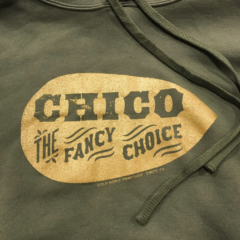 Chico The Fancy Choice™ Cropped Hoodie detail, Women's, Military Green | Chico Classics